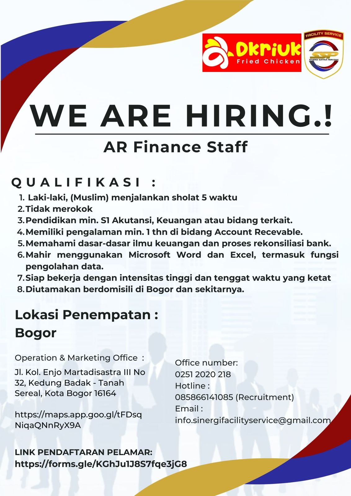 Lowongan AR Finance Staff